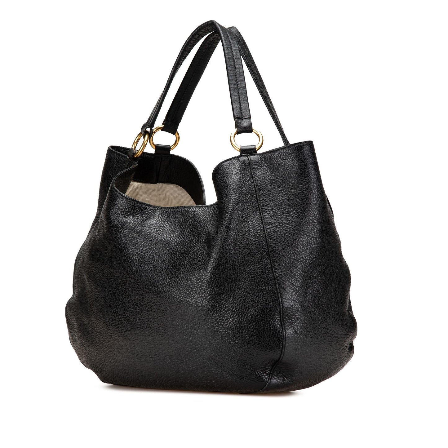 Gucci Medium Pebbled Calfskin Twill Tote