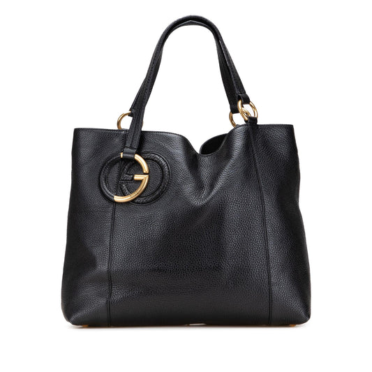Gucci Medium Pebbled Calfskin Twill Tote