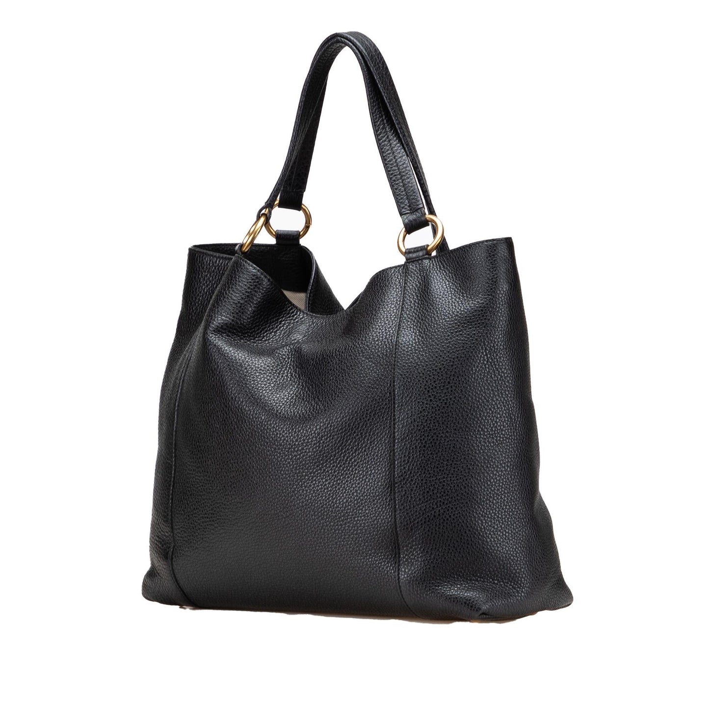 Gucci Medium Pebbled Calfskin Twill Tote