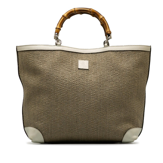 Gucci Medium Raffia Bamboo Shopper Tote (SHG-lv32Tc)