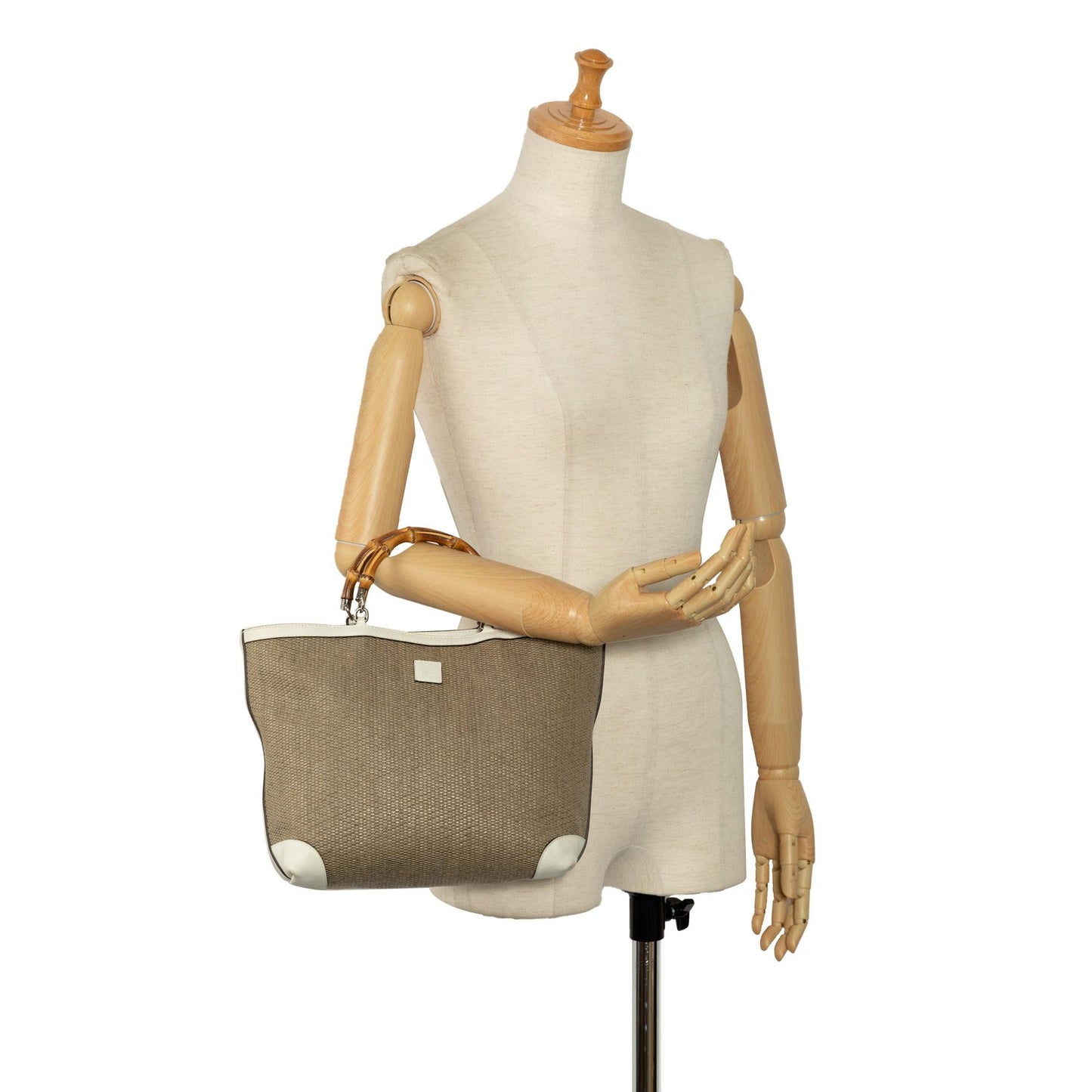 Gucci Medium Raffia Bamboo Shopper Tote (SHG-lv32Tc)