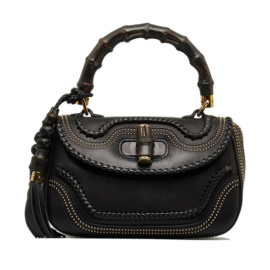 Gucci Medium Studded New Bamboo Tassel Satchel (SHG-LOkrtI)