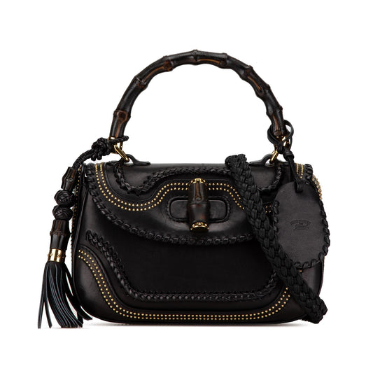 Gucci Medium Studded New Bamboo Tassel Satchel (SHG-QZ6Rq6)