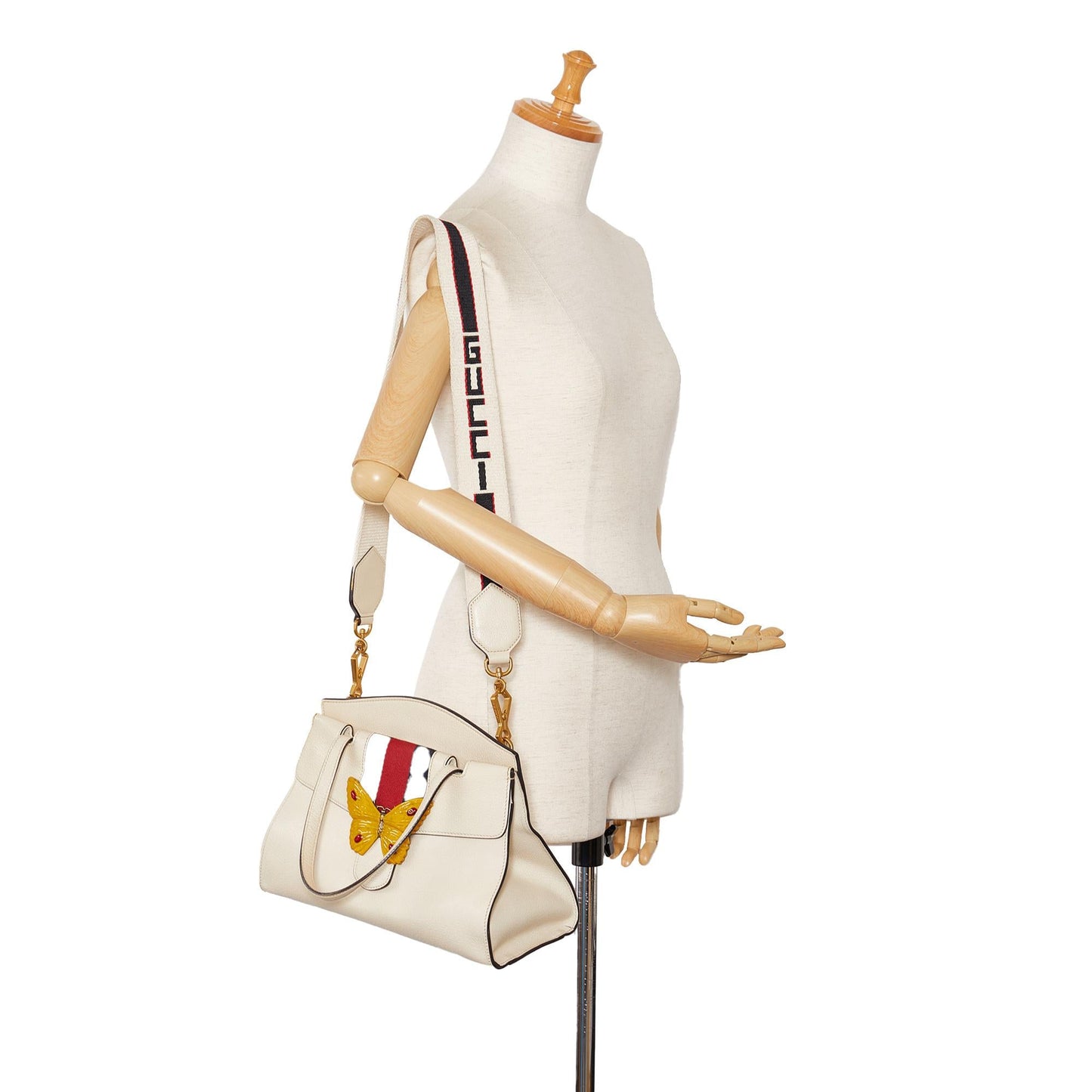 Gucci Medium Web Linea Butterfly Totem Satchel (SHG-BYS4EZ)