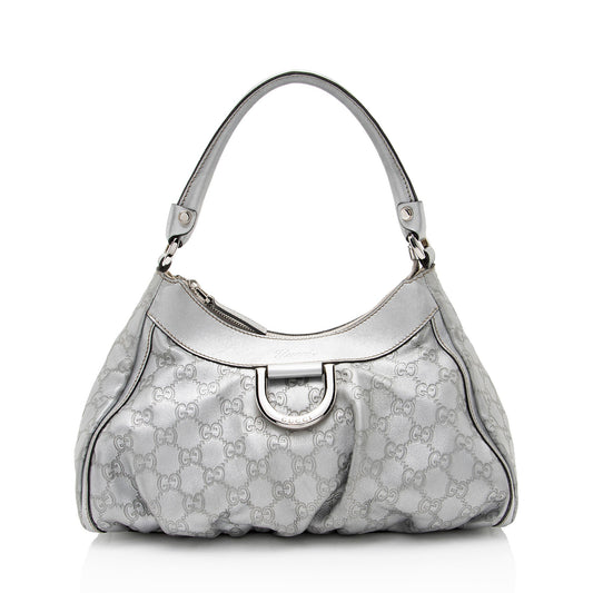 Gucci Metallic Guccissima Leather D Ring Small Hobo (SHF-KWHGdg)
