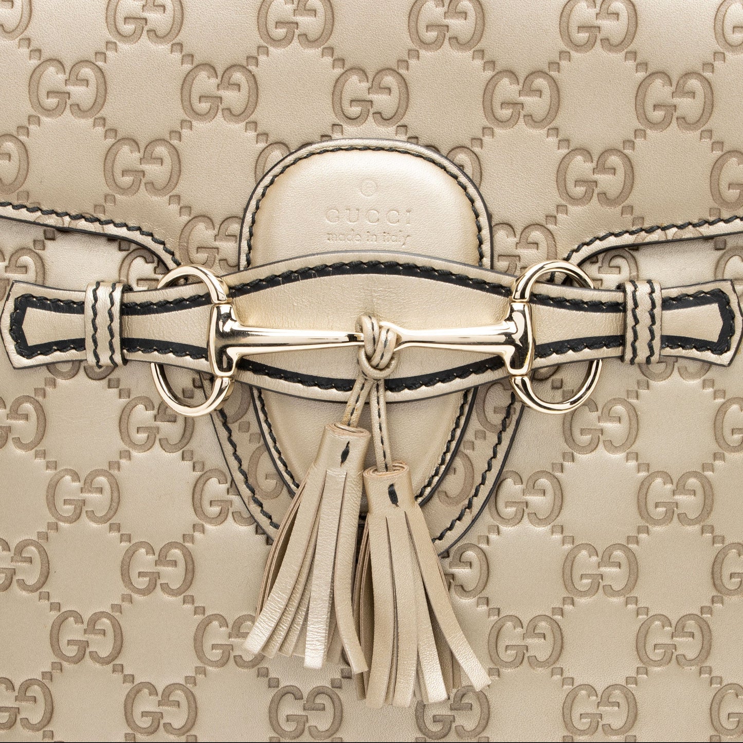 Gucci Metallic Guccissima Leather Emily Large Shoulder Bag (SHF-tKZxyz)