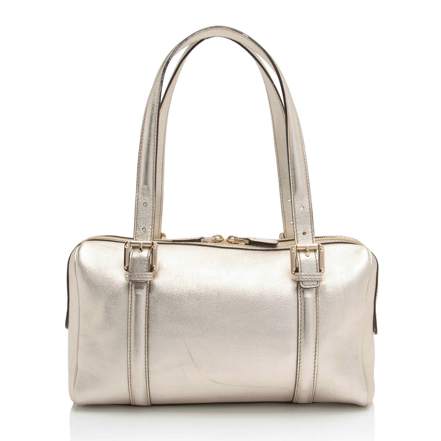 Gucci Metallic Leather Britt Small Boston Bag (SHF-YWrQAR)