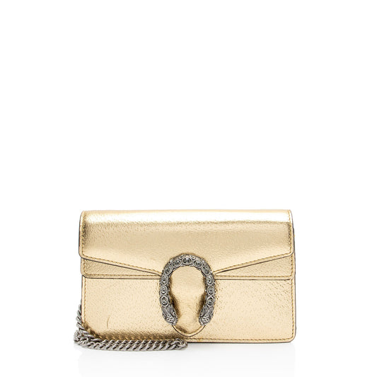 Gucci Metallic Leather Dionysus Super Mini Bag