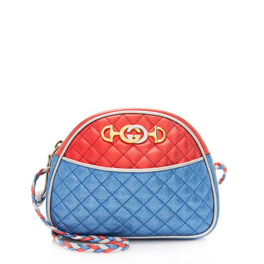 Gucci Metallic Leather Trapuntata Mini Bag (SHF-12038)