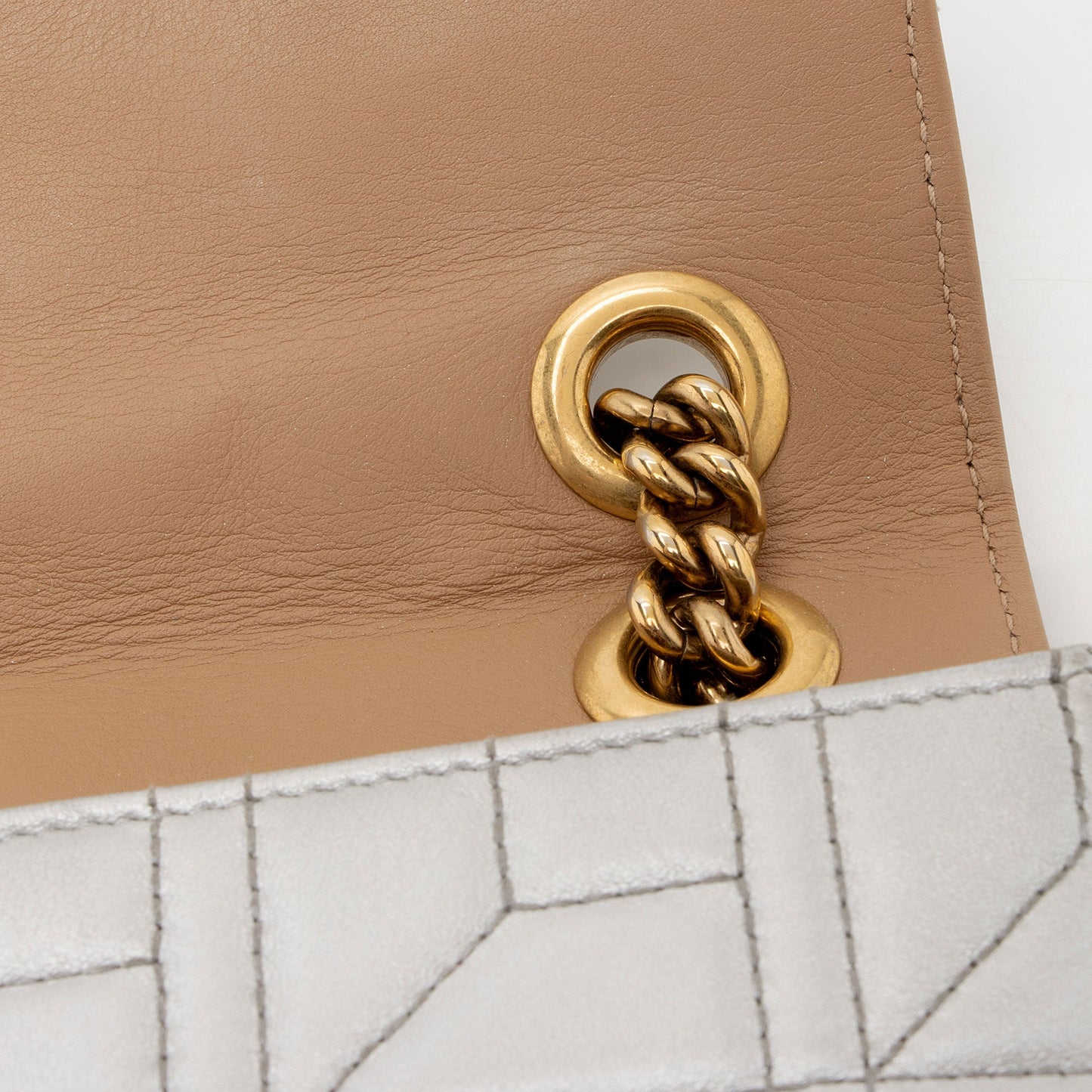Gucci Metallic Matelasse Leather Pearl GG Marmont Mini Flap Bag - FINAL SALE (SHF-ZNLBGf)