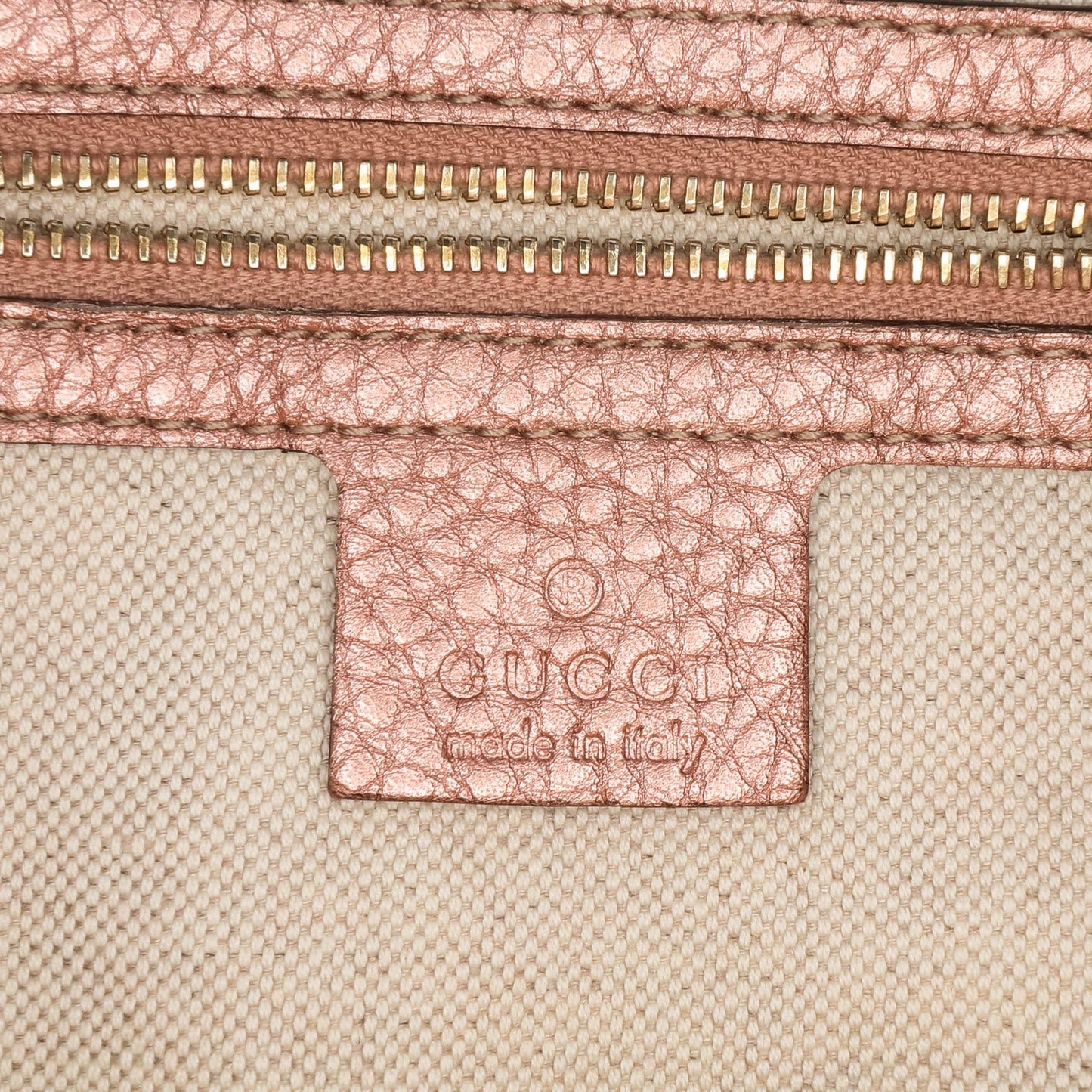 Gucci Metallic Pebbled Calfskin Bella Satchel