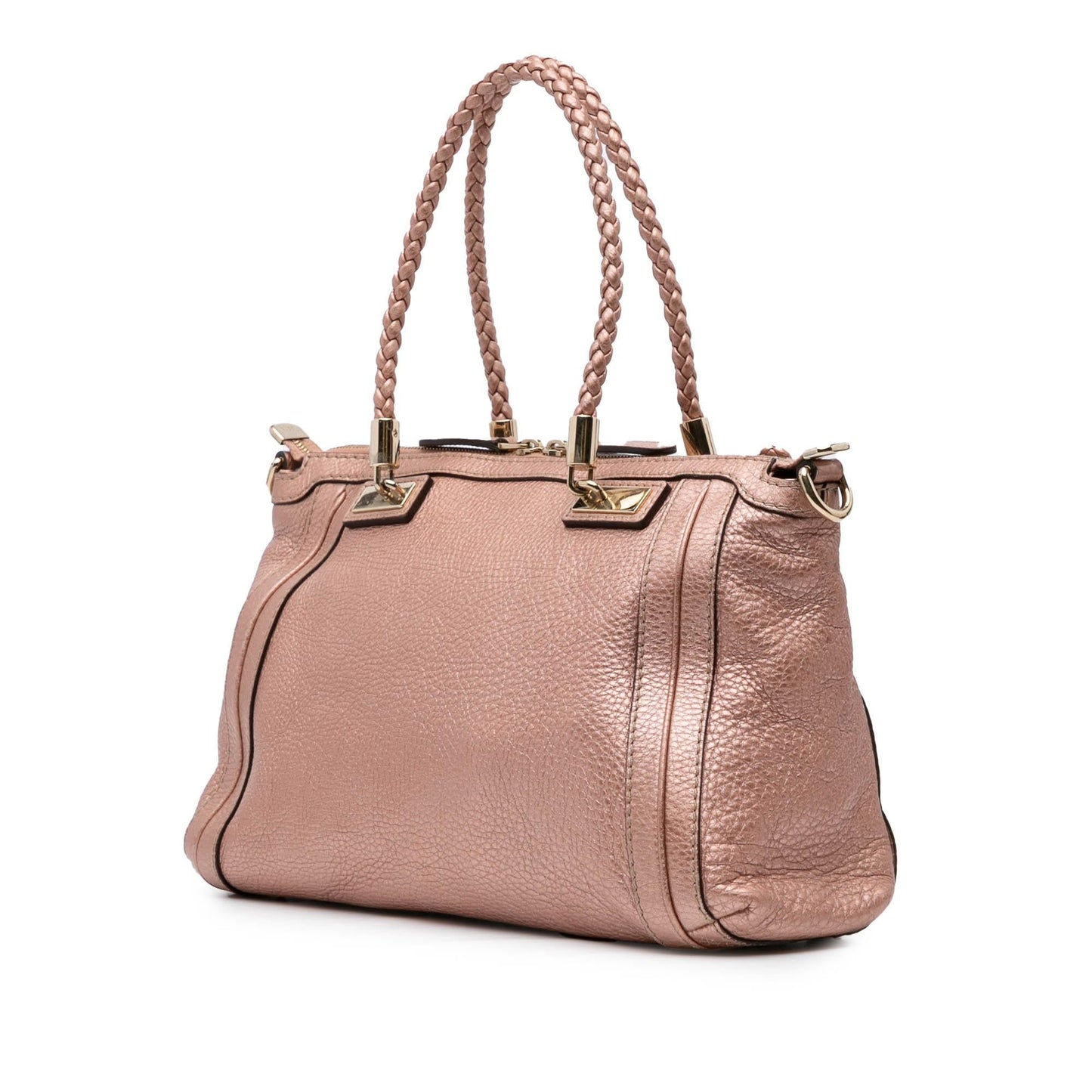 Gucci Metallic Pebbled Calfskin Bella Satchel