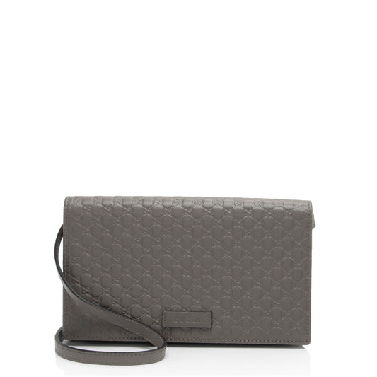 Gucci Microguccissima Leather Wallet Crossbody (SHF-XieKjF)