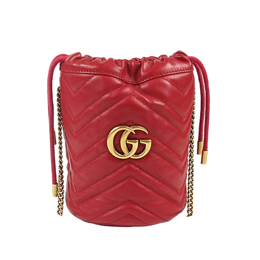 Gucci Mini GG Marmont Matelasse Bucket Bag (SHG-XIRopl)
