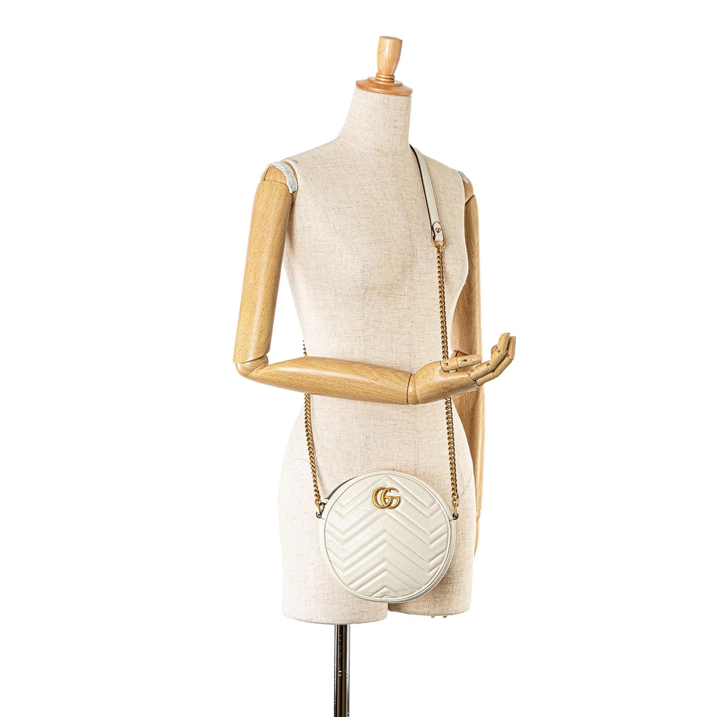 Gucci Mini GG Marmont Round Leather Crossbody