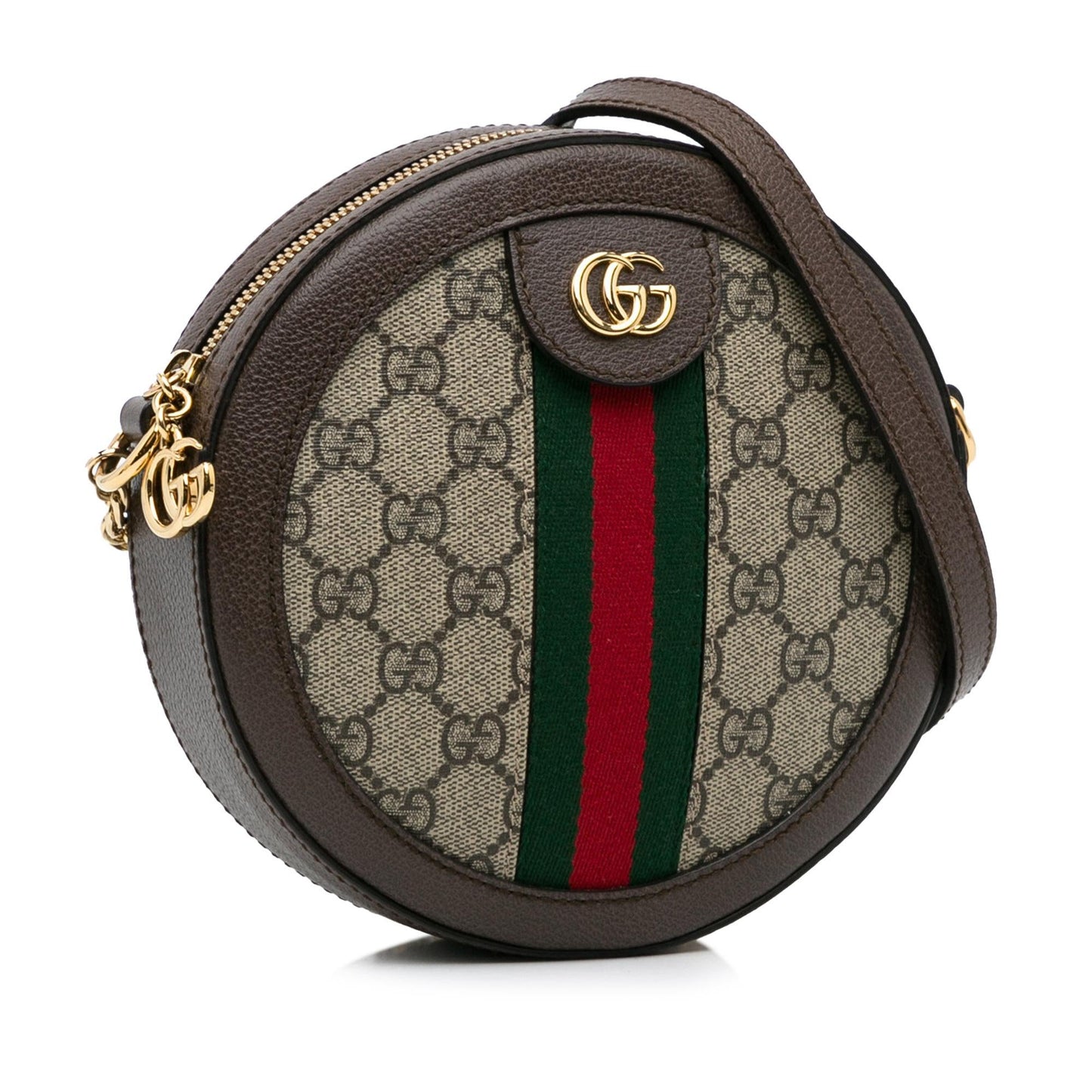 Gucci Mini GG Supreme Round Ophidia Crossbody (SHG-aFu3qu)