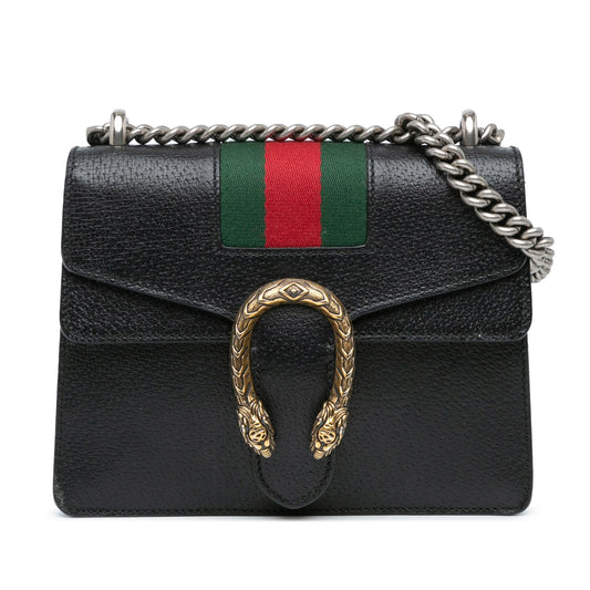 Gucci Mini Leather Dionysus Web Crossbody (SHG-f04gB7)