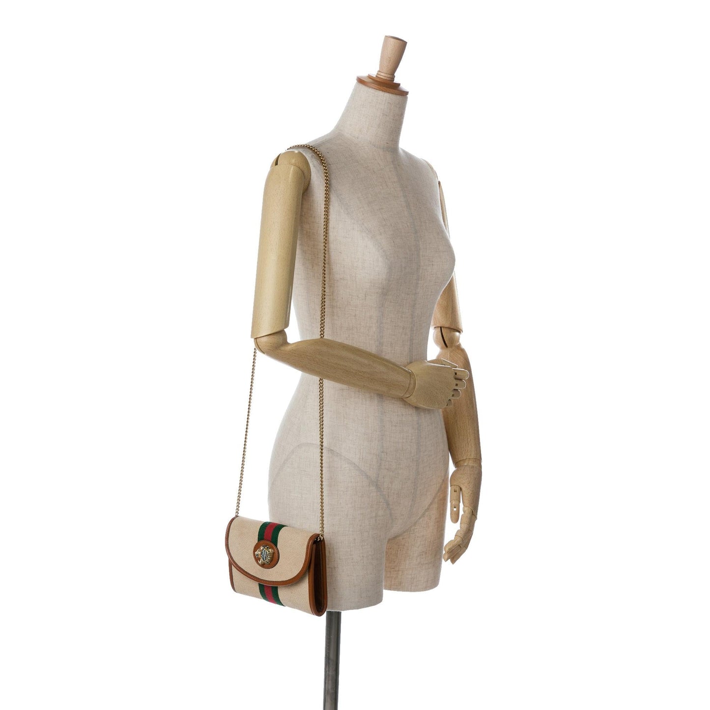 Gucci Mini Rajah Web Chain Canvas Crossbody Bag
