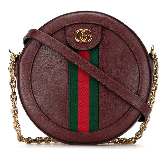 Gucci Mini Round Ophidia Leather Crossbody Bag (SHG-X9STIA)