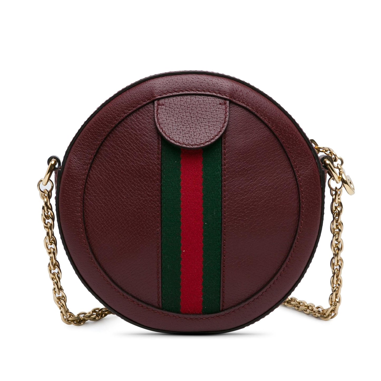 Gucci Mini Round Ophidia Leather Crossbody Bag (SHG-GPbMvF)