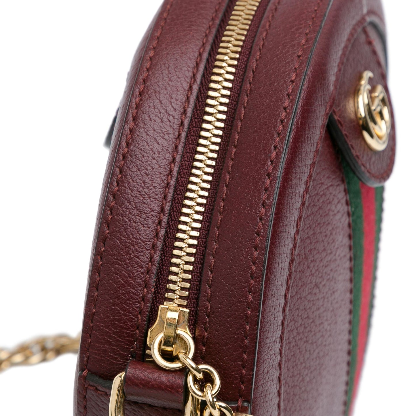 Gucci Mini Round Ophidia Leather Crossbody Bag (SHG-GPbMvF)
