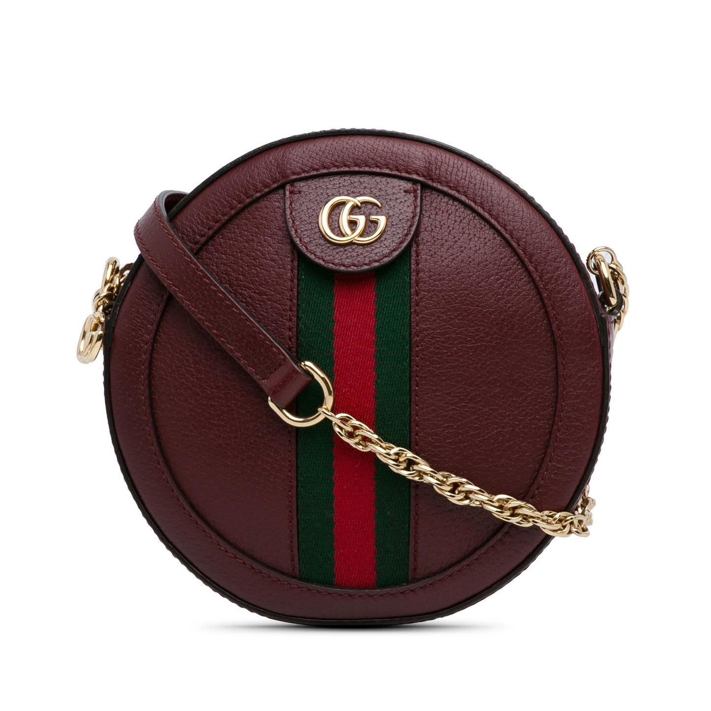 Gucci Mini Round Ophidia Leather Crossbody Bag (SHG-GPbMvF)
