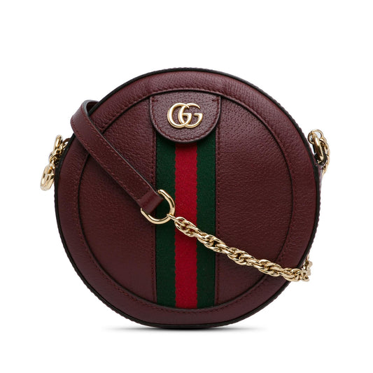 Gucci Mini Round Ophidia Leather Crossbody Bag (SHG-GPbMvF)