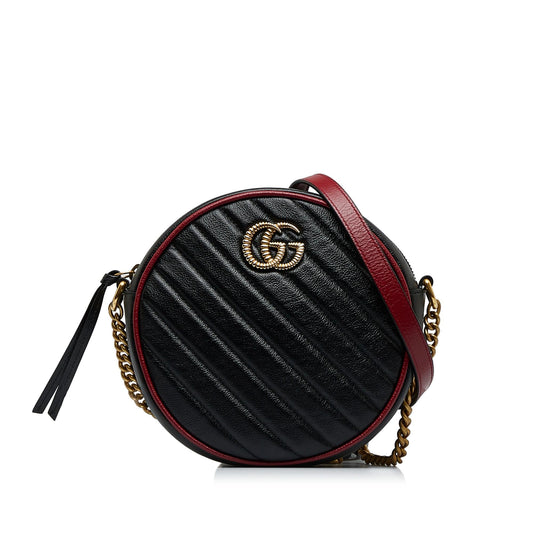 Gucci Mini Torchon GG Marmont Round Crossbody Bag (SHG-ZnjZFD)