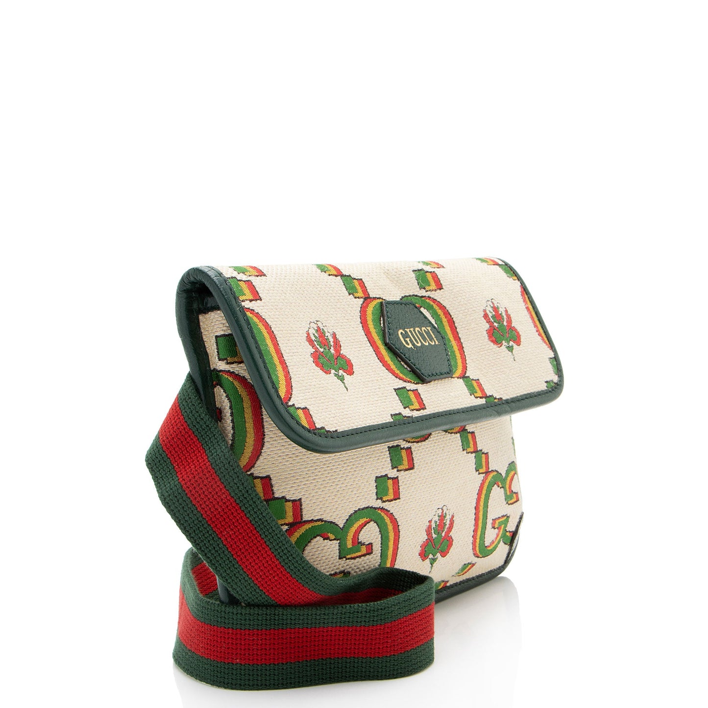 Gucci Jumbo GG Canvas Embroidered Floral Belt Bag