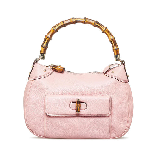 Gucci Nailhead Bamboo Handbag (SHG-InJ5MJ)