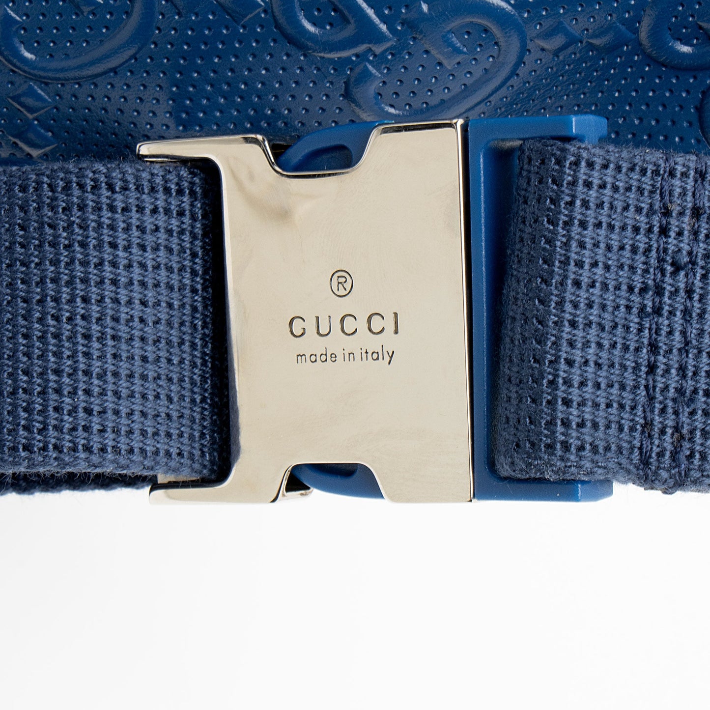 Gucci GG Perforated Embossed Leather Pocket Belt Bag