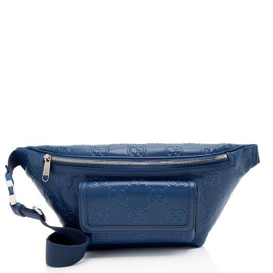 Gucci GG Perforated Embossed Leather Pocket Belt Bag