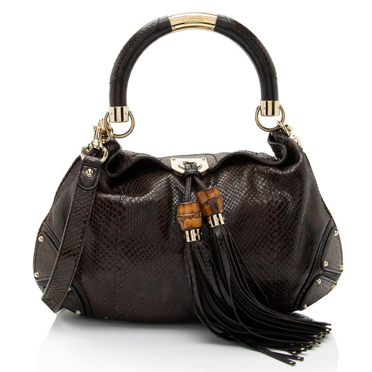 Gucci Python Medium Indy Satchel (SHF-o6MQCe)