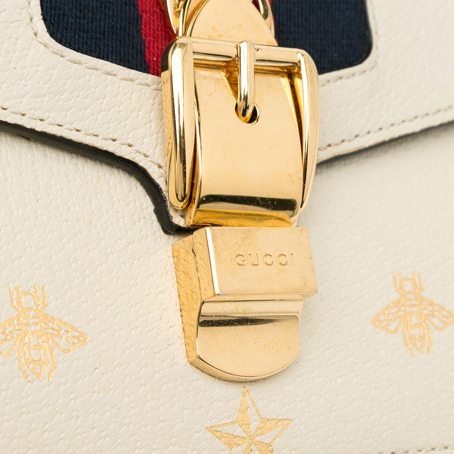 Gucci Small Bee Star Sylvie Satchel (SHG-3HcVoI)