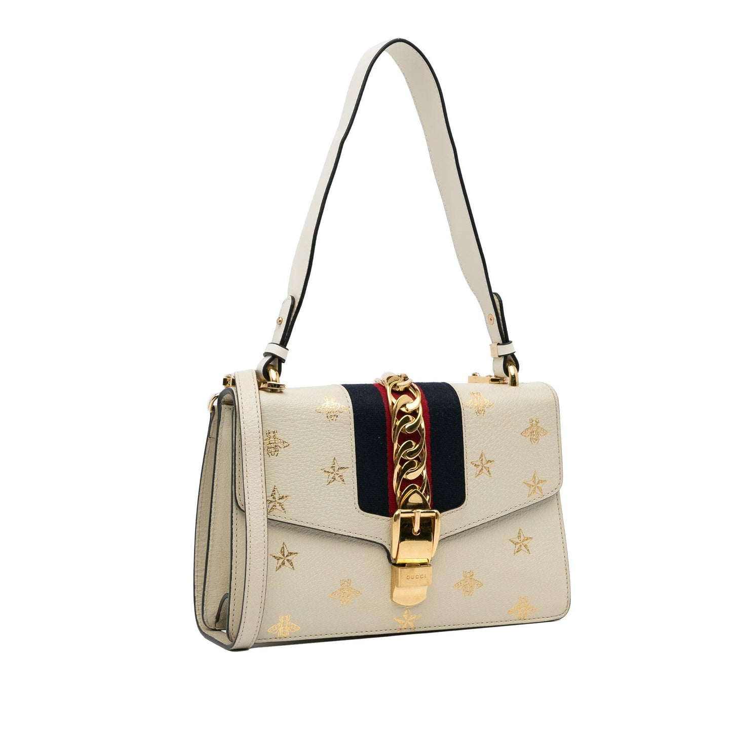 Gucci Small Bee Star Sylvie Satchel (SHG-3HcVoI)