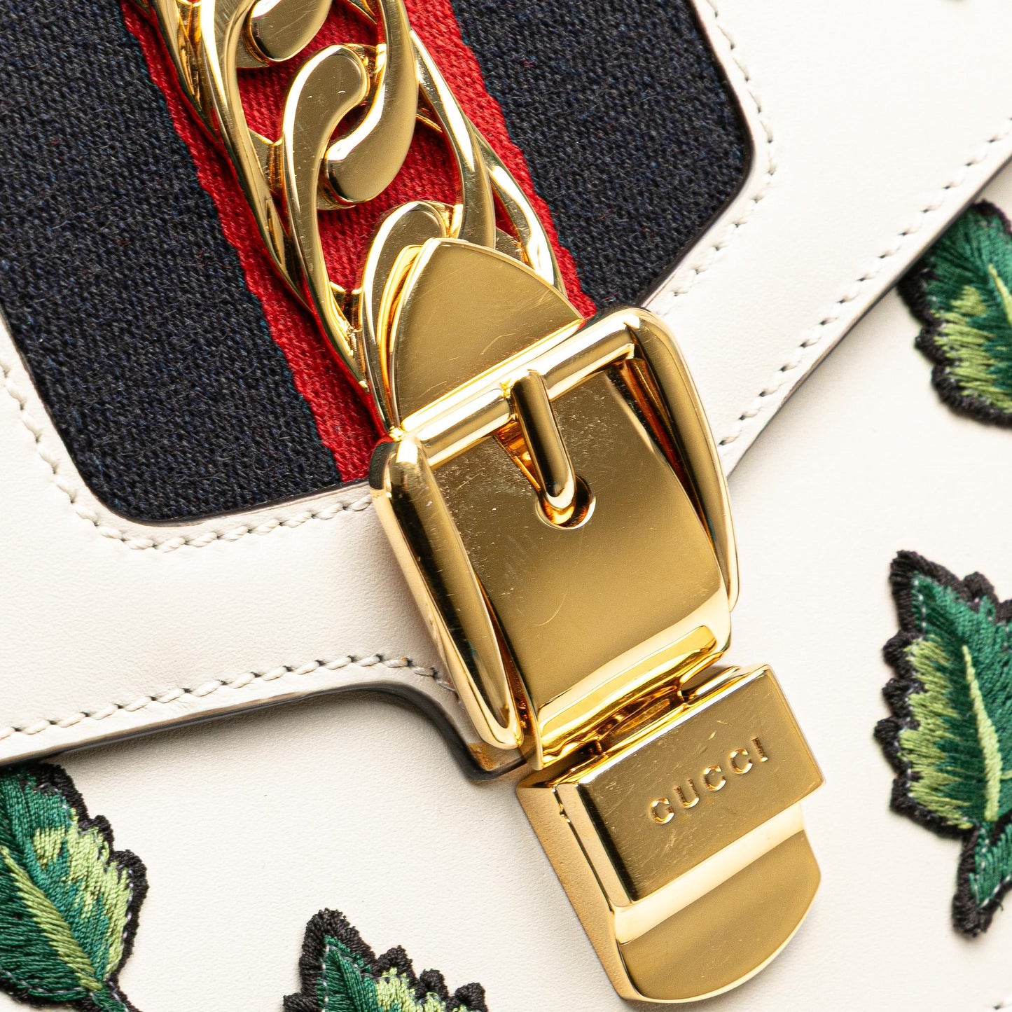 Gucci Small Floral Embroidered Leather Sylvie Crossbody