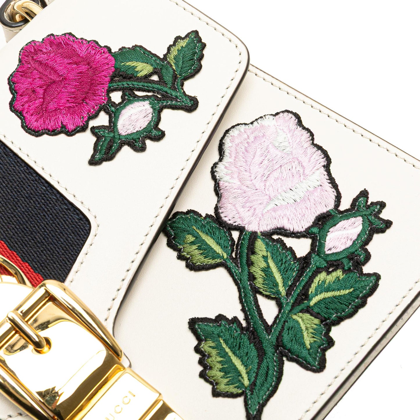 Gucci Small Floral Embroidered Leather Sylvie Crossbody