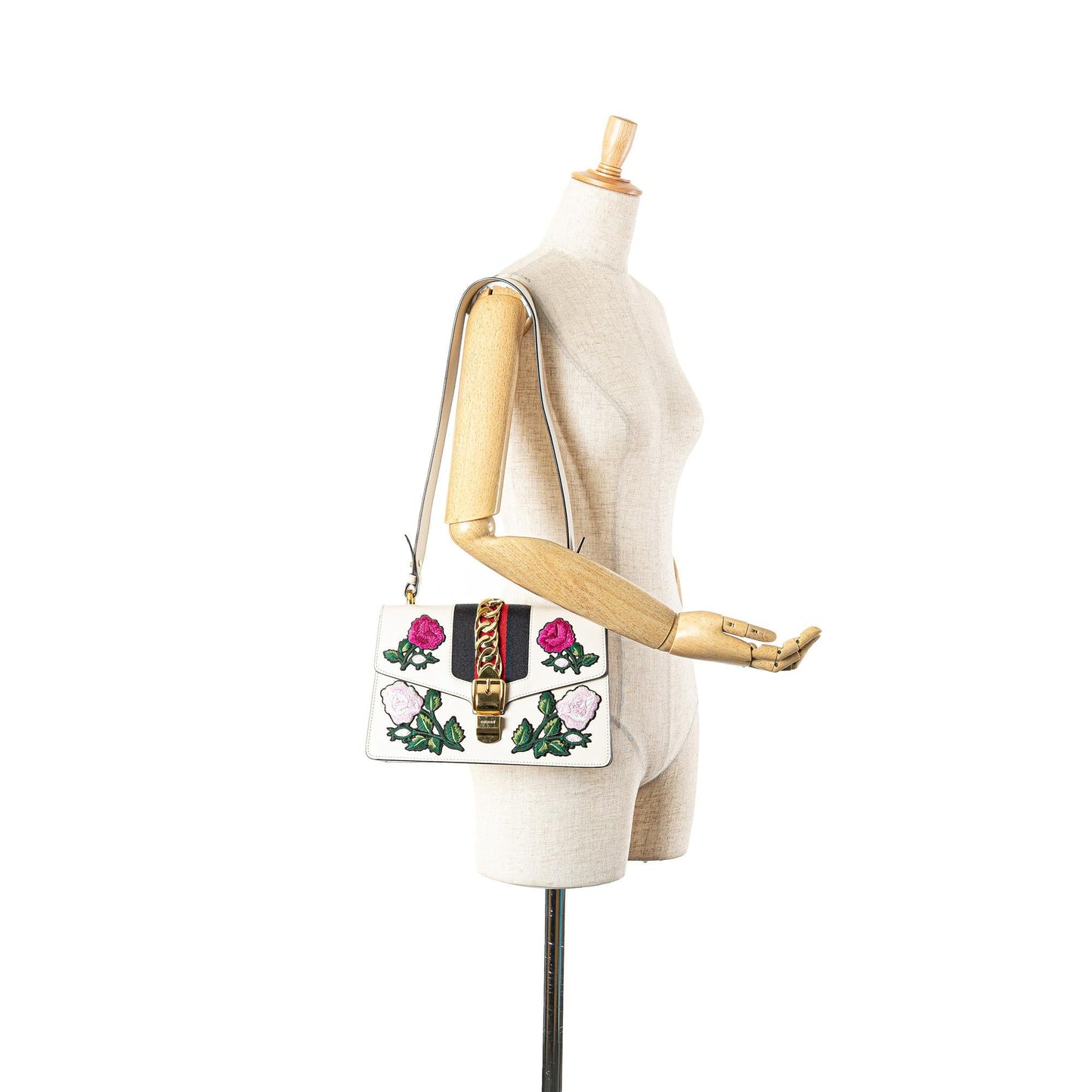 Gucci Small Floral Embroidered Leather Sylvie Crossbody