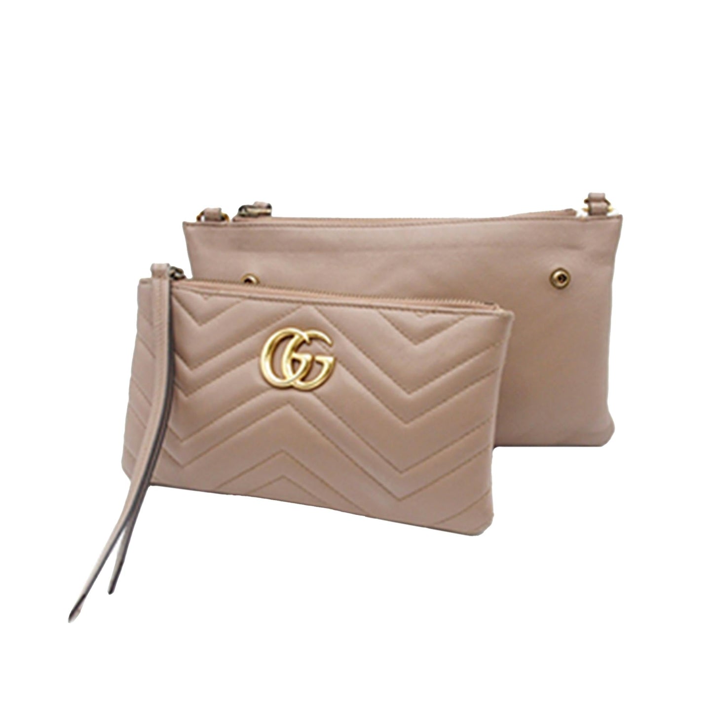 Gucci Small GG Marmont Matelasse Double Zip Pochette (SHG-TGr70z)