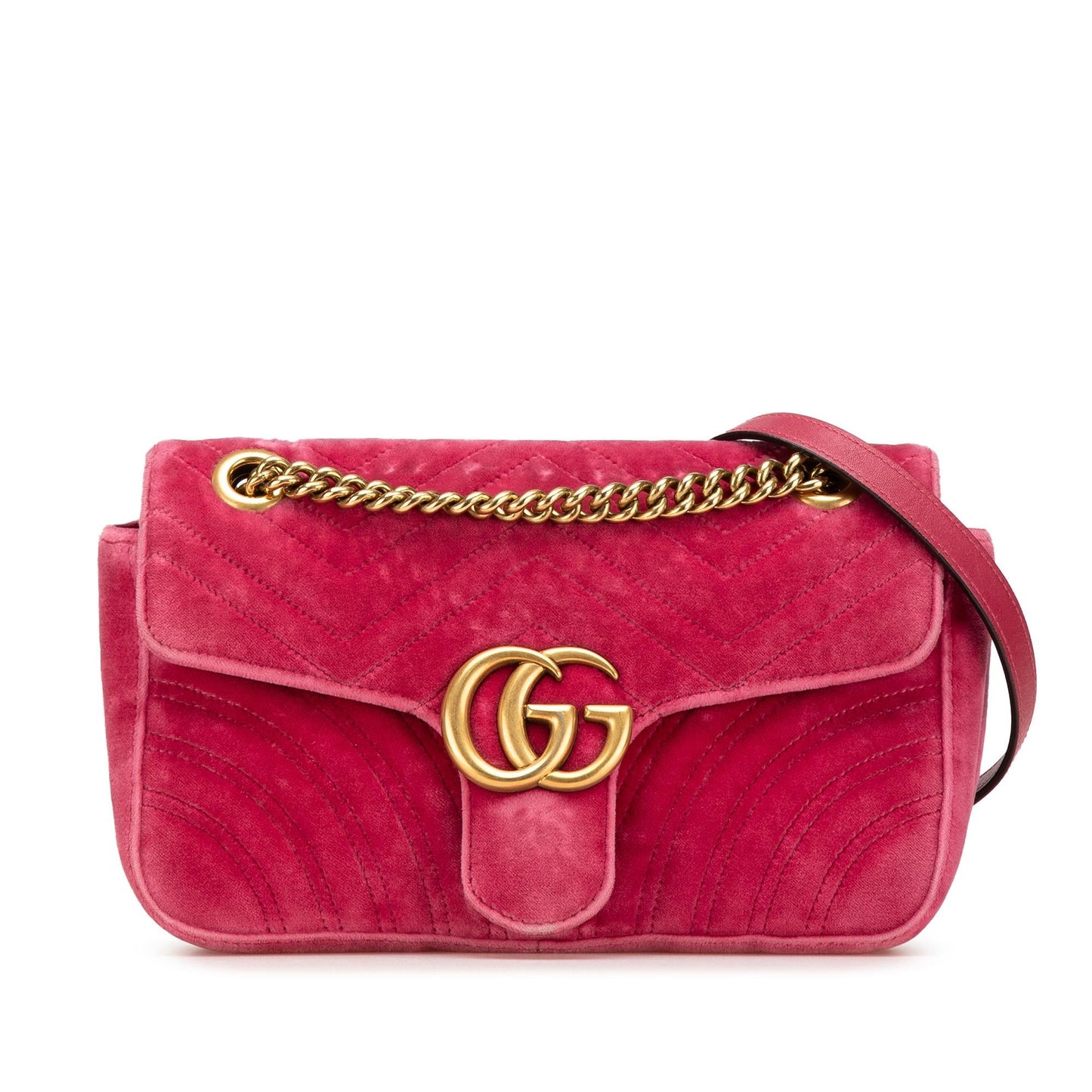 Gucci Small GG Marmont Matelasse Velvet Flap Crossbody