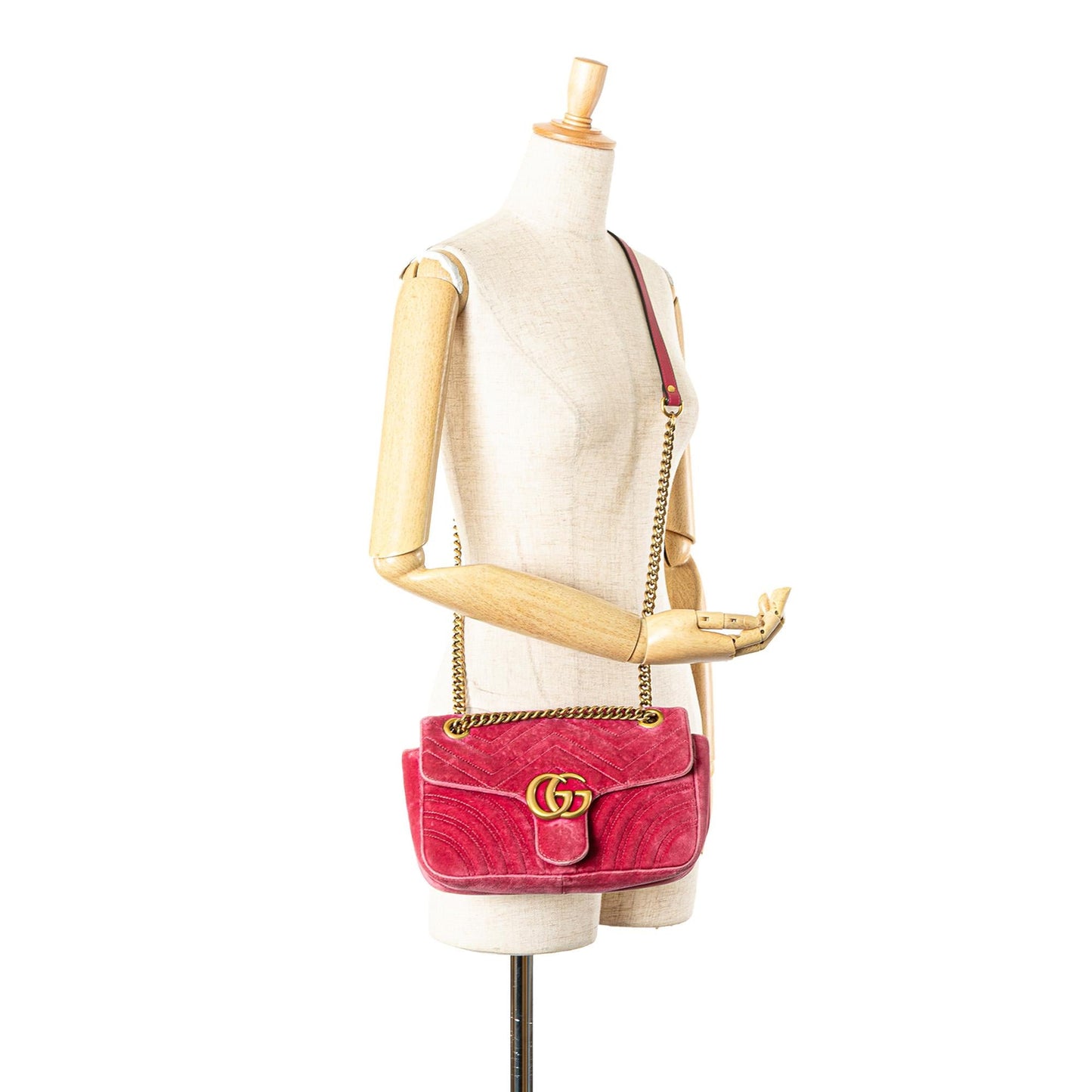 Gucci Small GG Marmont Matelasse Velvet Flap Crossbody