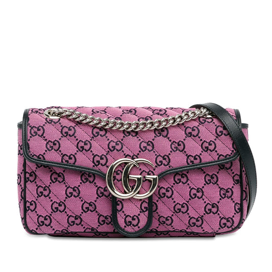 Gucci Small GG Multicolor Canvas Marmont Crossbody Bag (SHG-T1ZD4V)