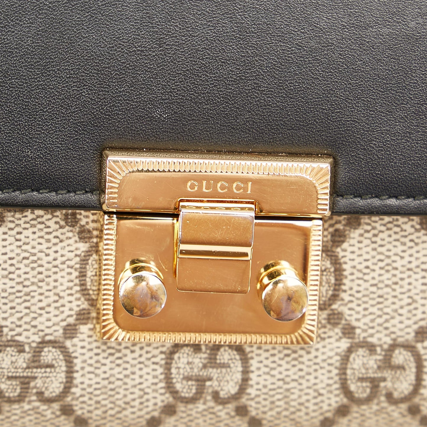 Gucci Small GG Supreme Padlock Crossbody Bag