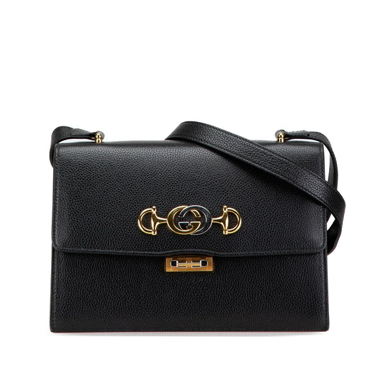Gucci Small Grainy Calfskin Zumi Flap Crossbody