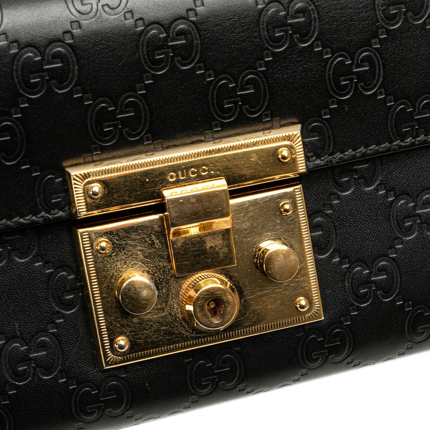 Gucci Small Guccissima Padlock Crossbody