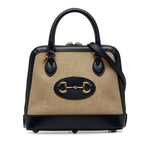 Gucci Small Horsebit 1955 Canvas Top Handle (SHG-QIxwtd)
