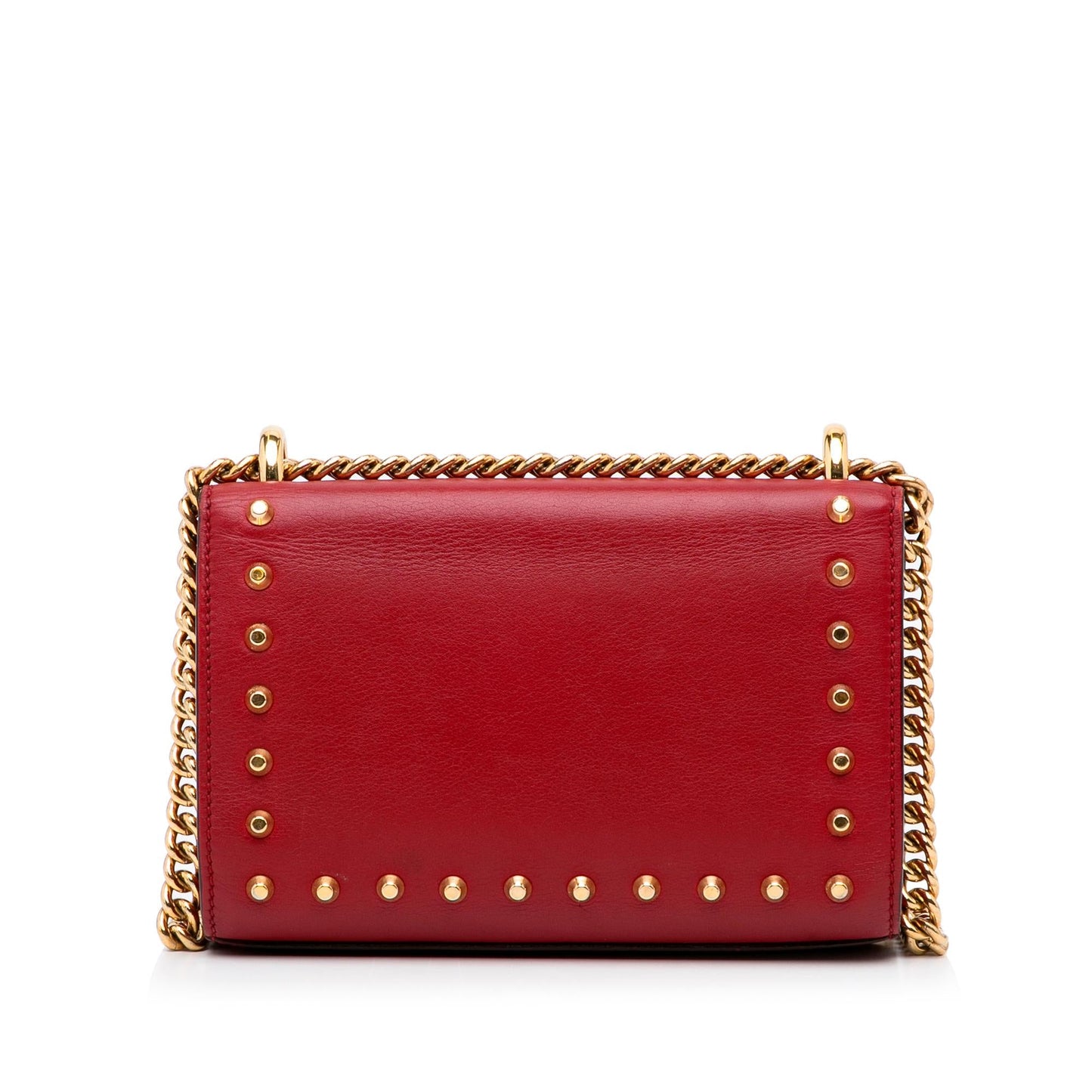 Gucci Small Leather Pearl Studded Padlock Crossbody Bag (SHG-1zn6yH)
