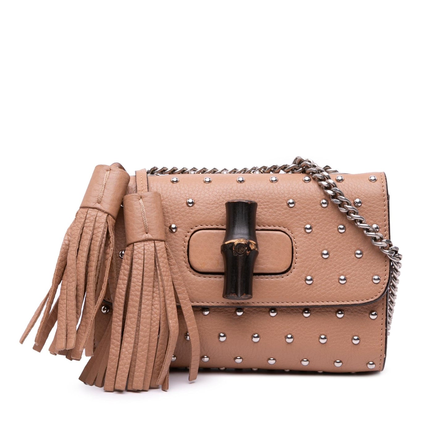 Gucci Small Leather Studded Miss Bamboo Crossbody