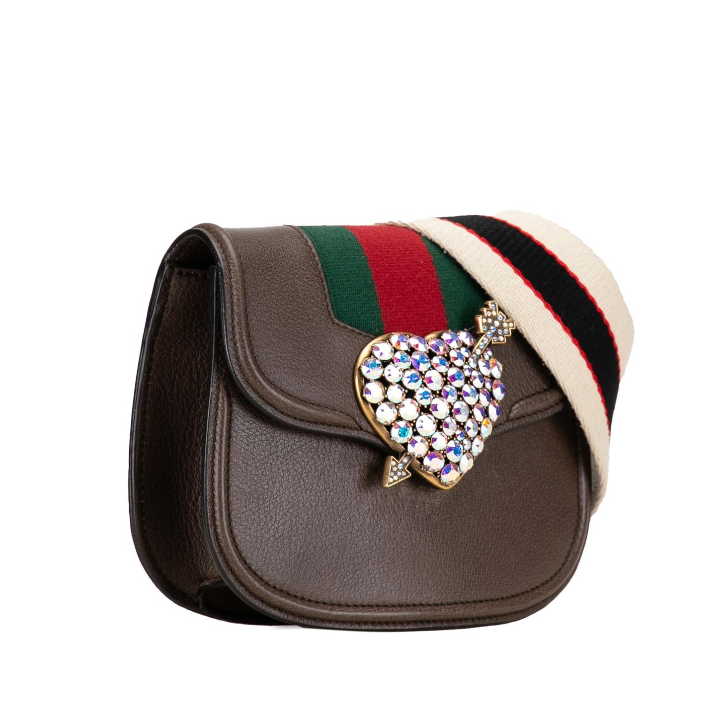 Gucci Small Linea Totem Crystal Heart Crossbody (SHG-OKF7Q2)