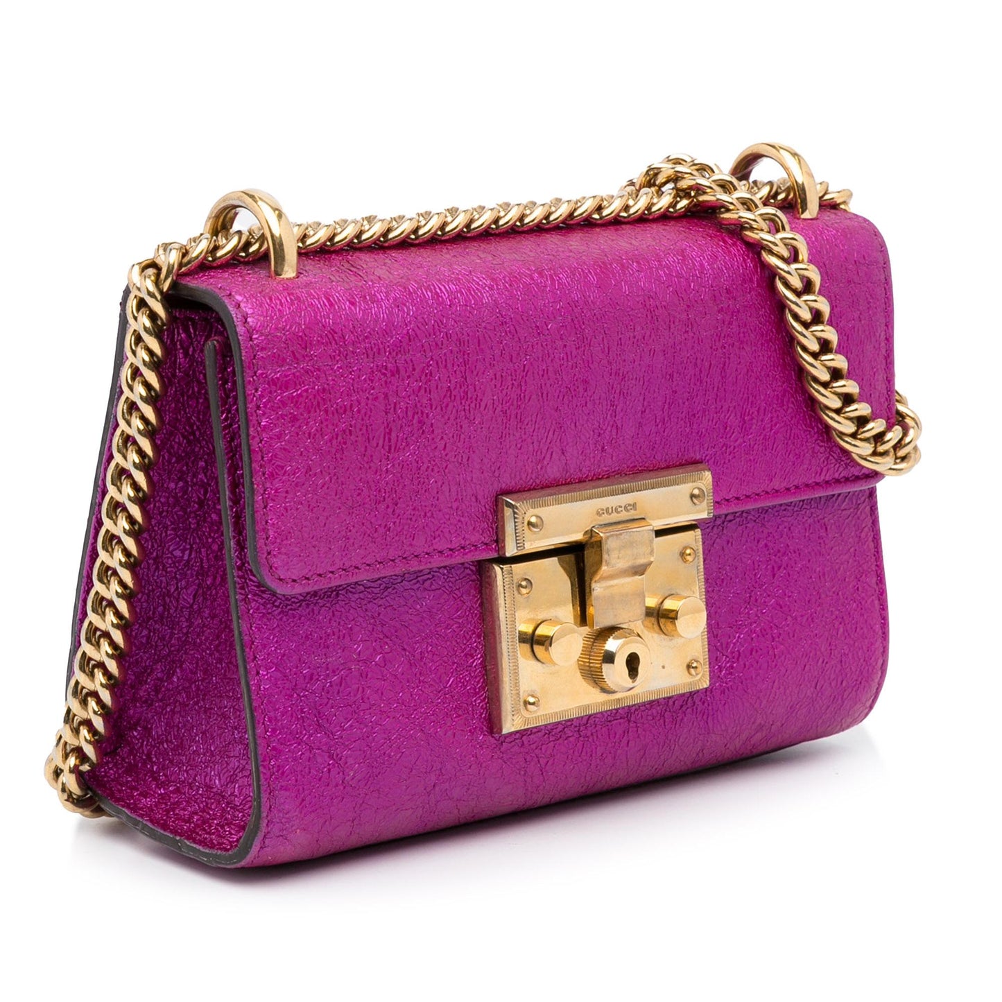 Gucci Small Metallic Padlock Crossbody (SHG-vepPaF)
